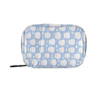 Pilulier hebdomadaire drôle avec motif chats mignons avec fermeture éclair pour voyage médicaments 7 jours Bleu