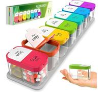 Pilulier hebdomadaire extra large - Boîte à pilules journalières XL - Pilulier 7 jours Am Pm Pilulier Jumbo pour compléments et médicaments quotidiens surdimensionnés 2 fois par jour
