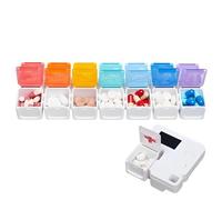 Pilulier hebdomadaire intelligent | Distributeur de pilules électronique - 14 compartiments portables pour huile de poisson, compléments, médicaments