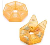 Pilulier hebdomadaire, lot de 2, boîte à médicaments sans BPA, boîte à médicaments pour suppléments, médicaments, vitamines et huiles de poisson, pilules de voyage quotidien 7 jours