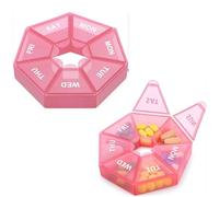 Pilulier hebdomadaire, lot de 2, boîte à médicaments sans BPA, boîte à médicaments pour suppléments, médicaments, vitamines et huiles de poisson, pilules de voyage quotidien 7 jours