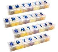 Pilulier Hebdomadaire-Lot De 4 Piluliers Extra Larges 7 Jours Et Pilulier De Voyage Quotidien Et Rappel De Médicaments,Compartiments Du Lundi Au Dimanche-Sans Bpa