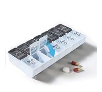 Pilulier Hebdomadaire matin et soir FainFun 7 Jours 2 Compartiments Sans BPA, Boîte Médicaments Matin et Soir