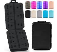 Pilulier hebdomadaire pliable et double protection 2 fois par jour avec étiquettes gravées, boîte à médicaments 7 jours matin, jour et nuit, pilulier de voyage quotidien pour vitamines, supplément