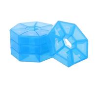 Pilulier Hebdomadaire Portable 4 Pièces en Plastique, Bleu | Sept Compartiments, Couvercle Hermétique, Corps Semi-transparent, pour Déplacements, Dose Hebdomadaire