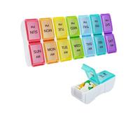 Pilulier hebdomadaire portable 7 jours 2 fois par 14 compartiments de rangement amovible en polypropylène de qualité alimentaire pour vitamines suppléments idéal voyage