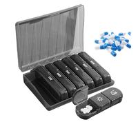 Pilulier hebdomadaire portable pour médicaments, organiseur de pilules 3 fois par jour - Distributeur de suppléments hermétique pour la maison, le travail, hommes, femmes, personnes âgées,