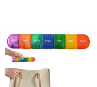 Pilulier hebdomadaire pour 7 jours, portable, boîte à pilules, boîte à pilules, boîte à pilules, boîte à vitamines, porte-pilules pour pilules, vitamines, huiles de poisson