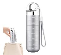 Pilulier hebdomadaire pour adultes et personnes âgées - Design portable en métal robuste | Petit récipient à médicaments étanche pour les voyageurs, la routine quotidienne, la maison, le bureau, la