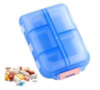 Pilulier hebdomadaire - PP 9,6 x 6,4 x 3,1 cm | Étui de voyage pour pilules | Avec 10 compartiments | Étui avec fermeture ergonomique pour organiser médicaments, vitamines et suppléments quotidiens