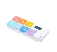 Pilulier hebdomadaire - Rangement intelligent à piles pour rappel | Pilulier 7 jours pour la maison et l'école | Voyage en voiture pour hommes, femmes, , personnes âgées | 17,2 x 7,3 x 2,5 cm