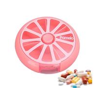 Pilulier hebdomadaire, rond, boîte de rangement hebdomadaire, boîte à pilules hebdomadaire, boîte à pilules, accessoires de rangement transparent, vitamines, bonbons, pilules et autres objets