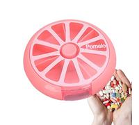 Pilulier hebdomadaire rond - Distributeur de médicaments à 7 compartiments | Organiseur de rangement circulaire | Étui portable pour bonbons et suppléments | Support de médicaments quotidien adapté