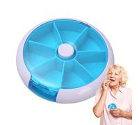 Pilulier hebdomadaire rond - Distributeur de médicaments à 7 compartiments | Organiseur de rangement circulaire | Étui portable pour bonbons et suppléments | Support de médicaments quotidien adapté