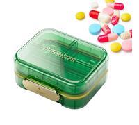 Pilulier hebdomadaire - Trousse à pharmacie double couche à 7 compartiments | Pilulier avec couvercle, planificateur de médicaments compact pour valise, sac à main, sac à dos, parfait pour les voyages