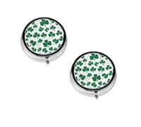Pilulier imprimé « Joyeuse Saint-Patrick », organisateur rond, petit étui à 3 compartiments pour sac à main et poche, boîte à médicaments portable pour les voyages