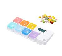 Pilulier intelligent 7 jours - Étui de rappel à piles, distributeur de stockage de médicaments multi-compartiments, récipient hebdomadaire pour comprimés | Gestion de la santé portable pour les voyage