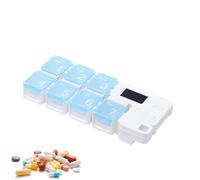 Pilulier intelligent, rappel à piles, 17,2 x 7,3 x 2,5 cm, organiseur avec fonction alarme, boîte à médicaments durable, suivi de 7 jours avec construction fine, étui pour personnes âgées et