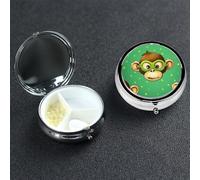 Pilulier intelligent vert à 3 compartiments en métal - Organisateur de pilules de voyage mignon - Organiseur de vitamines pour sac à main, poche, cadeau de voyage