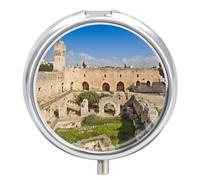 Pilulier Israel at The Tower - Joli pilulier de voyage étanche et portable pour contenir des vitamines, des médicaments, de l'huile de poisson et des compléments alimentaires