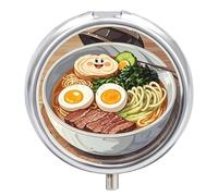 Pilulier japonais rond portable et étanche pour voyage, sac à main et pratique au quotidien
