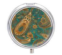 Pilulier jaune à 3 compartiments avec miroir, pilulier portable pour poche ou sac à main, pilulier rond contenant des cadeaux de voyage