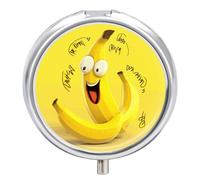 Pilulier jaune banane - 3 compartiments - Petit pilulier de voyage pour sac à main et poche - Pilulier quotidien portable pour contenir des suppléments et des vitamines