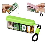 Pilulier Journalier 2025 Nouveau Boite Medicaments Rangement, Pilulier de Voyage Portable Organisateur de Médicaments de Voyage Compact Avec couvercle coulissant pour Vitamines, Suppléments (A#)