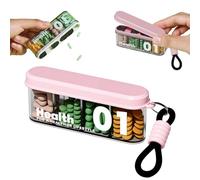 Pilulier Journalier 2025 Nouveau Boite Medicaments Rangement, Pilulier de Voyage Portable Organisateur de Médicaments de Voyage Compact Avec couvercle coulissant pour Vitamines, Suppléments (B#)