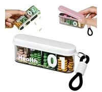 Pilulier Journalier 2025 Nouveau Boite Medicaments Rangement, Pilulier de Voyage Portable Organisateur de Médicaments de Voyage Compact Avec couvercle coulissant pour Vitamines, Suppléments (C#)