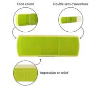 Anabox Pilulier Journalier 3 Compartiments - Boîte à Médicaments Matin Midi Soir - Organisateur Quotidien Compact Couleur Vert Anis - Système Sécurisé - Fabriqué en Allemagne