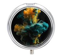 Pilulier liquide coloré à 3 compartiments - Petit pilulier rond en métal pour sac à main