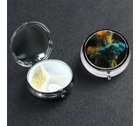 Pilulier liquide coloré portable en métal à 3 compartiments - Joli pilulier de voyage - Organisateur de vitamines pour sac à main, poche, cadeau de voyage