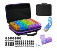 Pilulier mensuel 26 x 17 x 11,5 cm - Grand pilulier | Distributeur de suppléments de voyage | Conteneur hebdomadaire portable pour un usage quotidien | Support de médicaments compact pour la maison