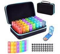 Pilulier mensuel, 3 fois par jour, 31 jours avec étui rigide, voyage avec 32 compartiments quotidiens, récipient d'un mois avec cutter