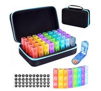 Pilulier mensuel 3 fois par jour 31 jours pilulier un mois pilulier avec coupe-pilules AM PM comprimés Boîte à dosset portable de voyage pour vitamines, médicaments, huile de poisson