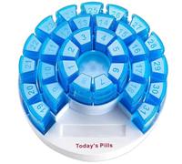 Pilulier Mensuel 31 Jours 4 Compartiments, Boite Medicaments Rangement Détachable En 31 Boîte à Pilules Poche Matin Midi Soir Nuit Journalier Portable pour Vitamines Suppléments et Médicaments