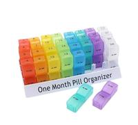 Pilulier mensuel 31 jours AM PM 2 fois par jour amovible 32 compartiments pilulier boîte de suppléments 4 semaines pour contenir des médicaments de voyage