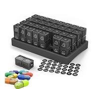 Pilulier Mensuel 31 Jours, Boîte à Médicaments Portable Sans BPA Matin et Soir Journalier Pilbox de Poche Voyage pour vitamines et médicaments, 32 compartiments