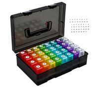 Pilulier mensuel 31 jours, boîte à pilules colorée avec compartiments AM/PM, grand organisateur de médicaments avec étiquettes colorées, décoration d'intérieur