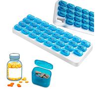 Pilulier Mensuel 31 Jours, Boîte à Pilules Contraception Femme, 1 Fois par Jour Distributeur de Médicaments Journalier Voyage Grande Capacité Portable Pilbox, Sans BPA