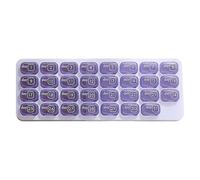 Pilulier mensuel, avec rangement portable de 31 jours, 28 x 10 x 0,2 cm, étui de voyage compact, compartiments faciles à ouvrir, pour adultes, personnes âgées, soignants à domicile