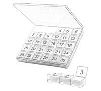 Pilulier mensuel - Boîte à médicaments de 28 jours, design facile à ouvrir, organiseur de tablette de 30 jours | Compartiments de stockage de pilules compactes portables pour vitamines, suppléments et