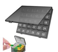 Pilulier mensuel - Boîte de rangement pour médicaments de 30 jours, étui de grande capacité | Support quotidien durable avec ouverture à pression, récipient de voyage personnel pour suppléments