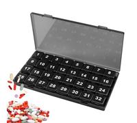 Pilulier mensuel clair avec 32 compartiments amovibles | prise de médicaments fiable, distributeur de pilules portable, parfait pour les personnes âgées, les professionnels
