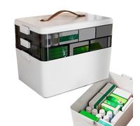 Pilulier mensuel - Grand pilulier mensuel | Organisateur de pilules multicouches | portable à 3 couches | Étui à pilules de grande capacité | Étui de rangement de bureau | Contenant à comprim