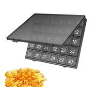 Pilulier Mensuel - Organisateur De Stockage Avec Système De Serrage Sûr, Boîte À Médicaments Durable Pour Les Déplacements | Boîtes Quotidiennes Pour Comprimés, Vitamines, Capsules, Recettes, Home