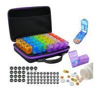 Pilulier mensuel - Pilulier pour 31 jours, 3 fois par jour, 93 compartiments | Étui à pilules portable pour médicaments, vitamines, compléments alimentaires, huile de poisson, pour le stockage des
