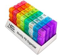 Pilulier mensuel - Pilulier quotidien matin/soir 32 compartiments pour chaque jour, distributeur de pilules et distributeur - BS0830J