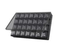 Pilulier mensuel portable pour 28 jours, organiseur de médicaments compact | Conteneur de médicaments de voyage, stockage quotidien des vitamines, porte-capsules sécurisé, planificateur de